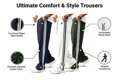 AD- Loose Zipper Bottom Imported Fabric Loosefit Trouser