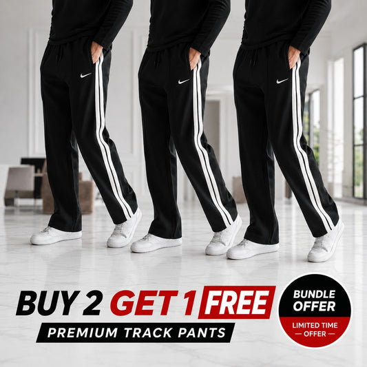 Nk-Double Stripe Loose fit Imported Fabric Trouser