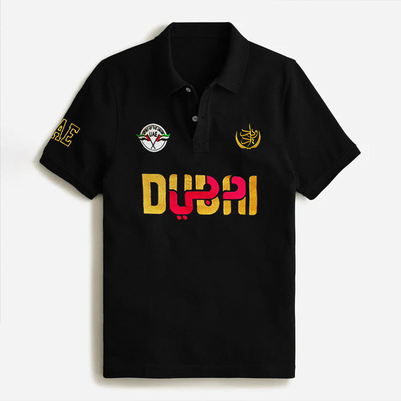 Men's Premium Embroidered Black Polo Shirt