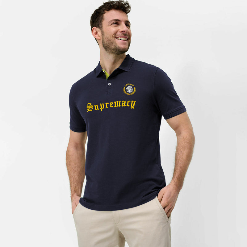 S-P Premium Men's Embroidered Blue Polo Shirt