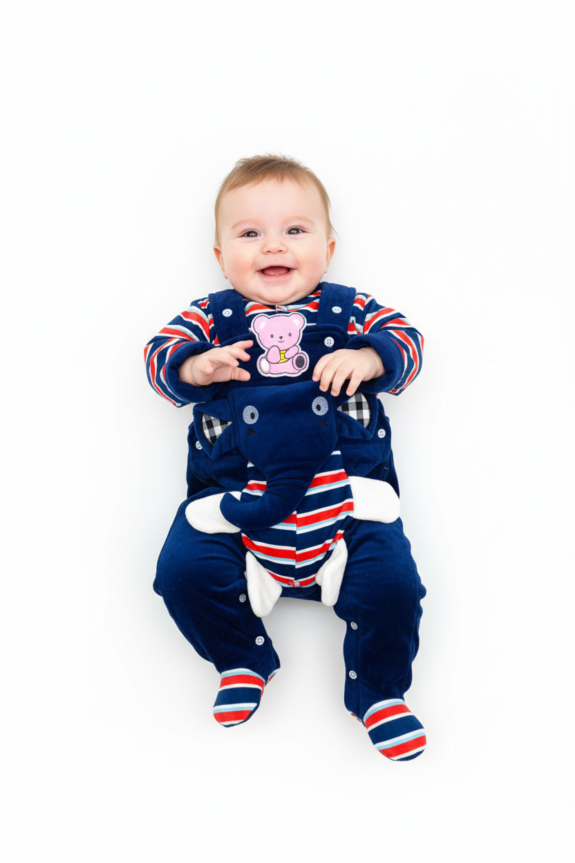 Kids Winter Romper - Navy Blue Jumpsuit