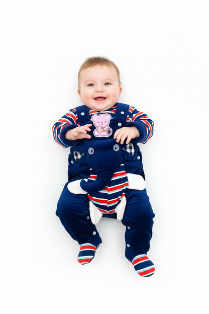 Kids Winter Romper - Navy Blue Jumpsuit