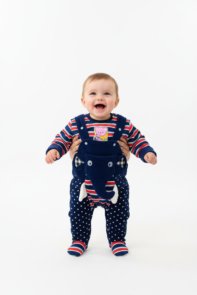 Kids Winter Romper - Navy Blue Jumpsuit