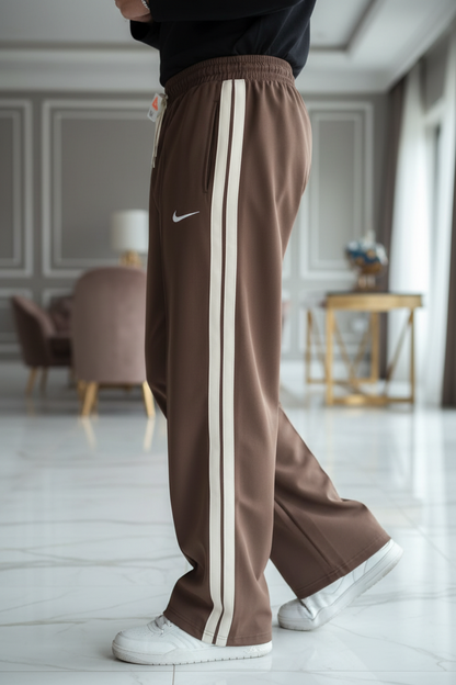 Nk-Double Stripe Loose fit Imported Fabric Trouser