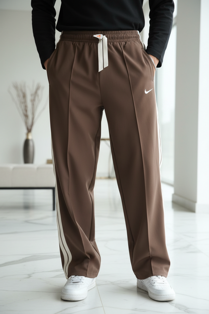 Nk-Double Stripe Loose fit Imported Fabric Trouser
