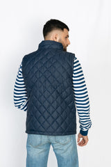 Ugur Diamond Blue Sleeveless Puffer Jacket