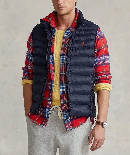 Blue Sleeveless Puffer Jacket R/L