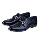 Ugur Pure Leather Hand Made Weaved Black Shoes