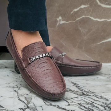 Ugur Hand Made loafers Brown dotted circle