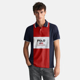 R-L Premium Men's Embroidered Red & Blue Polo Shirt