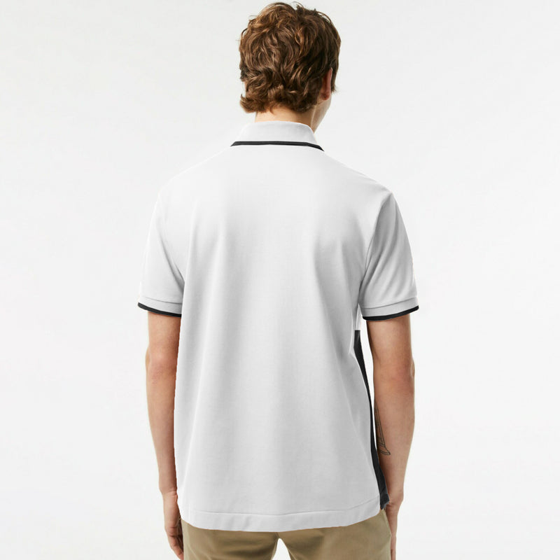 R-L Men's Premium Printed White & Black Polo Shirt