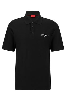 black polo Shirt With Embroidery