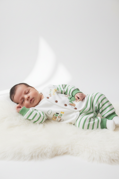 Baby Bunny Happy Digger Terry Stuff Body suit With Cap