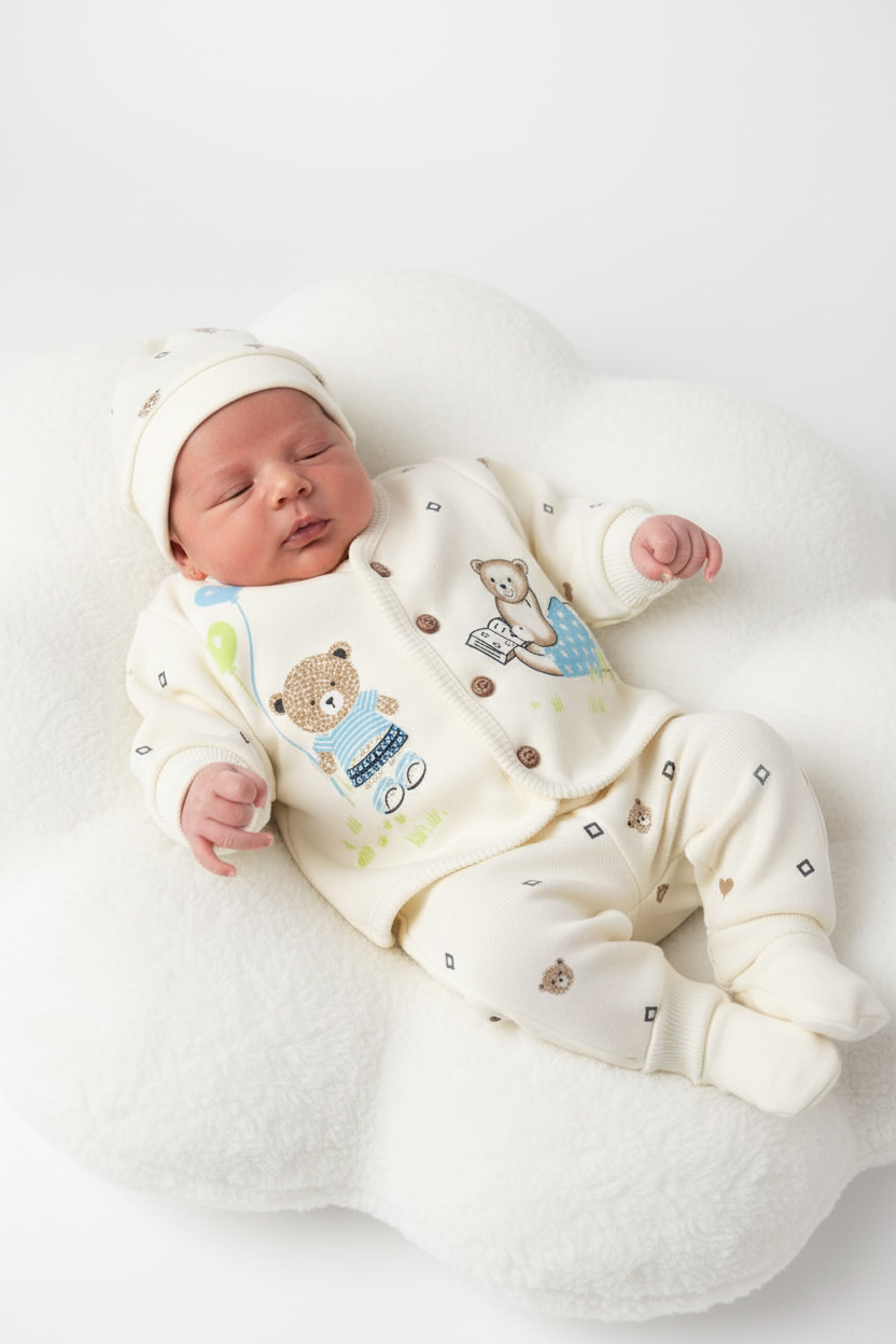 Baby Bunny Terry Stuff Body suit With Cap