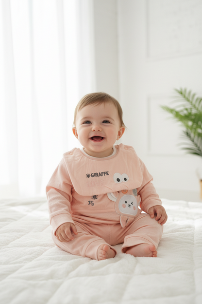 Adorable Baby Giraffe Terry Stuff Body suit