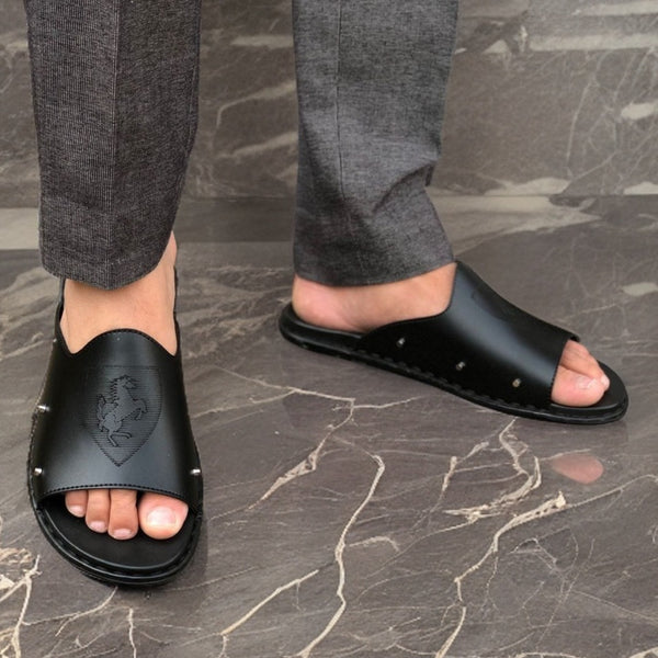 Ugur Hand Made Poxinio Black Chappal