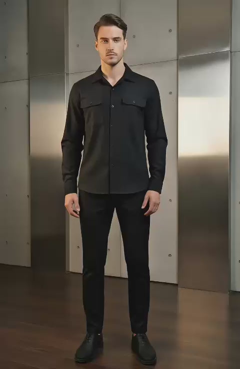 Prmimum Pocket Style Textured Men's Co-ord Set