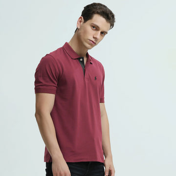 R-L Men's Embroidered Mahroon Polo Shirt