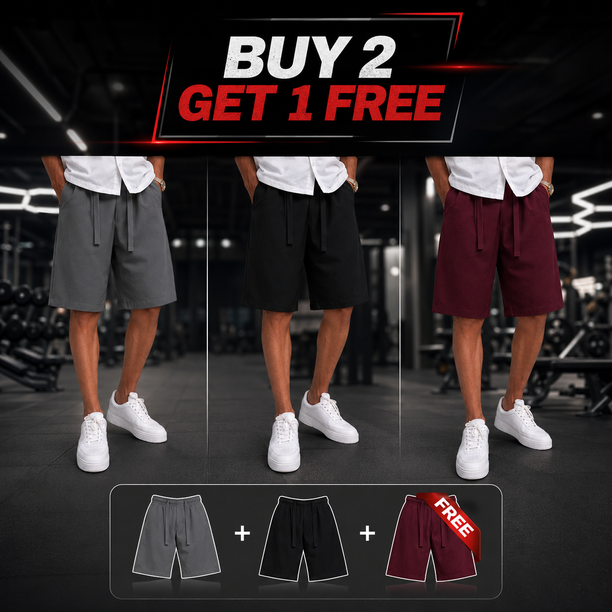 Luxury Microfibre Summer Shorts -(Bundle pack) Buy 2 Get 1 Free