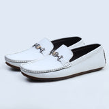 Ugur leather finish hand made zindo loafers white