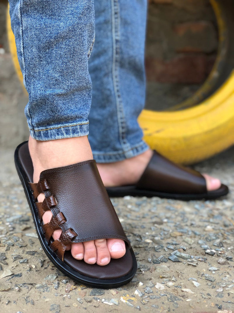 Ugur Hand-Made Vinda Brown Chappal -Free home delivery