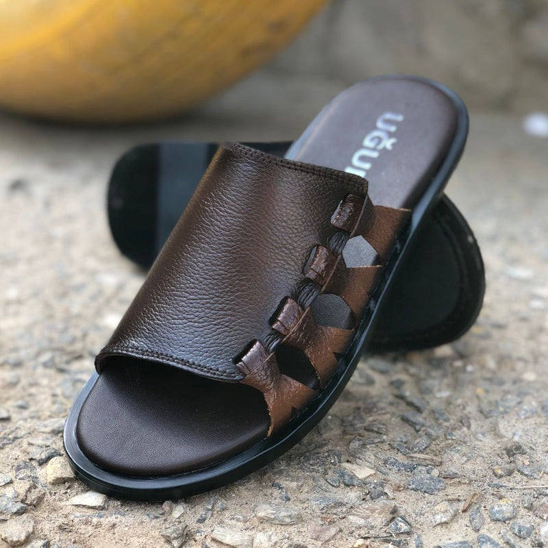 Ugur Hand-Made Vinda Brown Chappal -Free home delivery