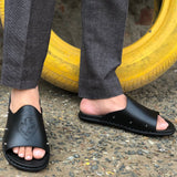 Ugur Hand Made Poxinio Black Chappal Peshawari chappal & sandals UGUR.PK 