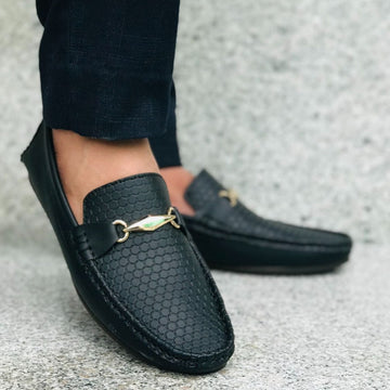 Ugur Hand Made loafers black dotted circle